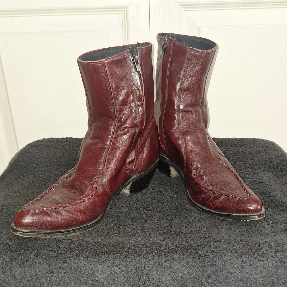 Vintage Laredo Men's Leather Boots - Burgundy - 10D